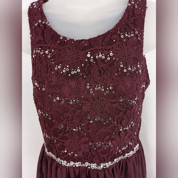 SPEECHLESS Barbiecore Plum Sequin Lace Sleeveless Party Dress(#51) - Picture 3 of 15